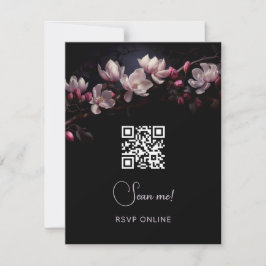 Dark Moody Floral Wedding | Scan Me RSVP Kaartje