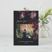 Dark Moody Floral Wedding Thank You Bedankkaart (Staand voorkant)