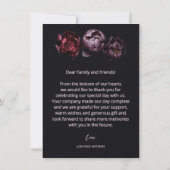 Dark Moody Floral Wedding Thank You Bedankkaart (Achterkant)