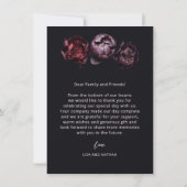 Dark Moody Floral Wedding Thank You Bedankkaart (Achterkant)