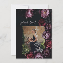Dark Moody Floral Wedding Thank You Bedankkaart