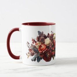 Dark Moody Florals Bourgogne Maroon Koraal Wit Mok
