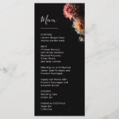 Dark Moody Flowers Chrysanthemum Wedding Menu (Voorkant)