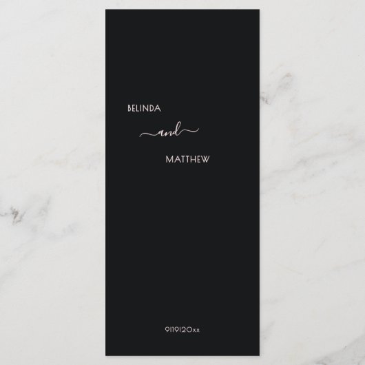 Dark Moody Flowers Chrysanthemum Wedding Menu (Achterkant)