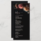 Dark Moody Flowers Chrysanthemum Wedding Menu (Voorkant / Achterkant)