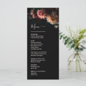 Dark Moody Flowers Chrysanthemum Wedding Menu (Staand voorkant)
