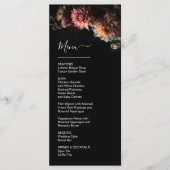 Dark Moody Flowers Chrysanthemum Wedding Menu (Voorkant)