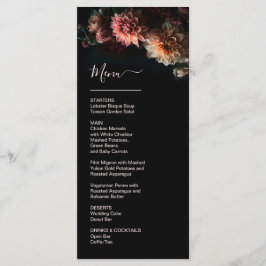 Dark Moody Flowers Chrysanthemum Wedding Menu