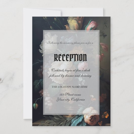 Dark Moody Flowers Gothic Kaart (Voorkant)