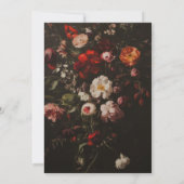 Dark Moody Flowers Romantische bruiloft Vrijgezell Kaart (Achterkant)