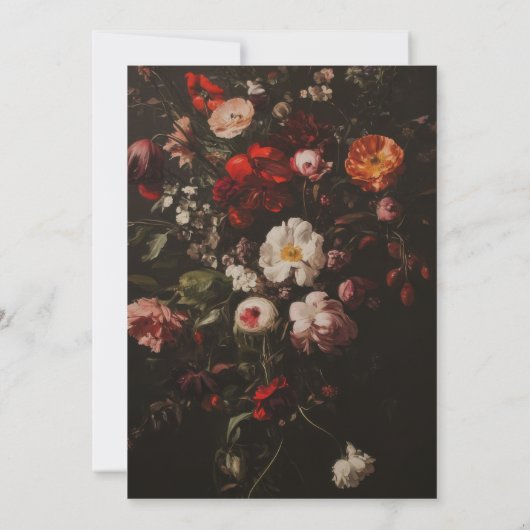 Dark Moody Flowers Romantische bruiloft Vrijgezell Kaart (Achterkant)