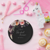 Dark Moody Flowers Vrijgezellenfeest Papieren Bordje (Feest)