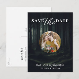Dark Moody Forest Bomen bij Twilight Save the Date Aankondigingskaart