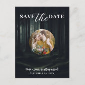 Dark Moody Forest Bomen bij Twilight Save the Date Aankondigingskaart (Voorkant)
