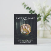 Dark Moody Forest Bomen bij Twilight Save the Date Aankondigingskaart (Staand voorkant)