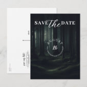 Dark Moody Forest Bomen bij Twilight Save the Date Aankondigingskaart (Voorkant / Achterkant)