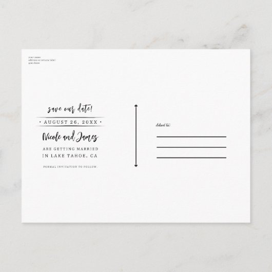 Dark Moody Forest Bomen bij Twilight Save the Date Aankondigingskaart (Achterkant)