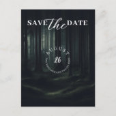 Dark Moody Forest Bomen bij Twilight Save the Date Aankondigingskaart (Voorkant)