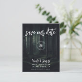 Dark Moody Forest Bomen bij Twilight Save the Date Kaart (Staand voorkant)