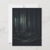 Dark Moody Forest Bomen bij Twilight Save the Date Kaart (Achterkant)