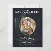 Dark Moody Forest Bomen bij Twilight Save the Date Kaart (Voorkant)