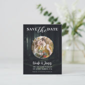 Dark Moody Forest Bomen bij Twilight Save the Date Kaart (Staand voorkant)