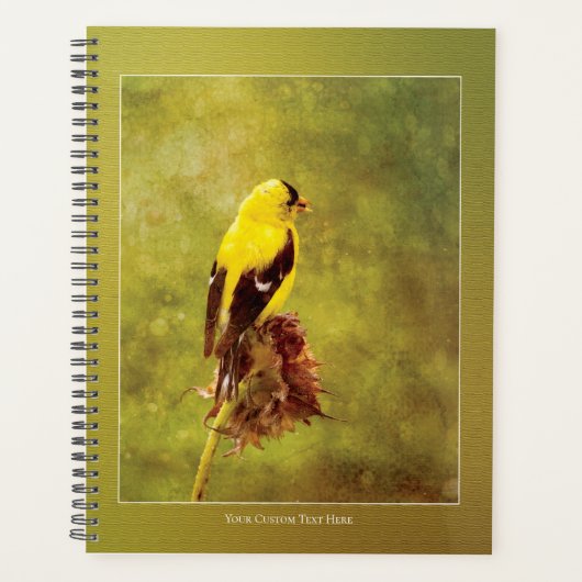 Dark Moody Goldfinch Custom Planner | Bird Art (Voorkant)