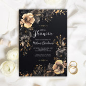 Dark Moody Gothic Bloemen Vrijgezellenfeest Kaart