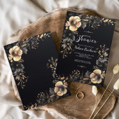 Dark Moody Gothic Bloemen Vrijgezellenfeest Kaart