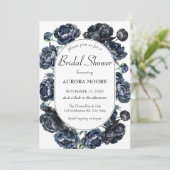 Dark Moody Gothic Blue Bloemen Vrijgezellenfeest Kaart (Staand voorkant)