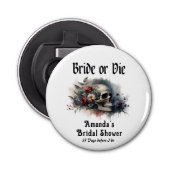 Dark Moody Gothic Bruid of Die Vrijgezellenfeest Button Flesopener (Voorkant)