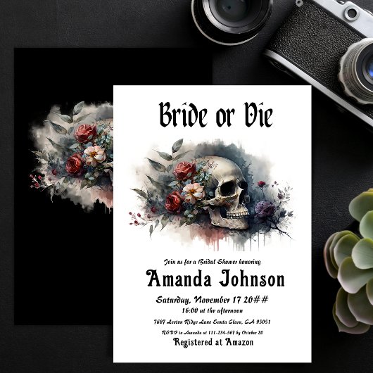 Dark Moody Gothic Bruid of Die Vrijgezellenfeest Kaart