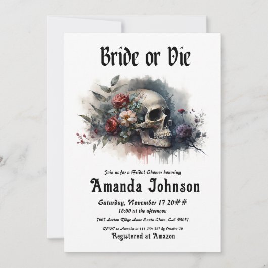 Dark Moody Gothic Bruid of Die Vrijgezellenfeest Kaart (Voorkant)