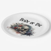 Dark Moody Gothic Bruid of Die Vrijgezellenfeest Papieren Bordje (Gekanteld)