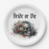 Dark Moody Gothic Bruid of Die Vrijgezellenfeest Papieren Bordje (Voorkant)