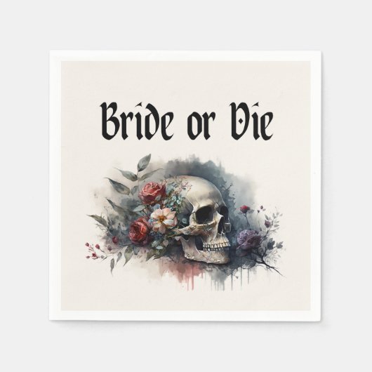 Dark Moody Gothic Bruid of Die Vrijgezellenfeest Servet (Voorkant)