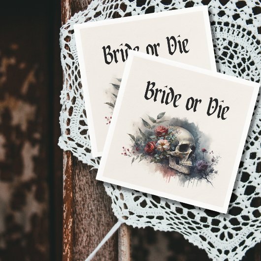 Dark Moody Gothic Bruid of Die Vrijgezellenfeest Servet