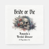 Dark Moody Gothic Bruid of Die Vrijgezellenfeest Servet (Voorkant)