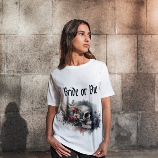 Dark Moody Gothic Bruid of Die Vrijgezellenfeest T-shirt