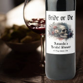 Dark Moody Gothic Bruid of Die Vrijgezellenfeest Wijn Etiket