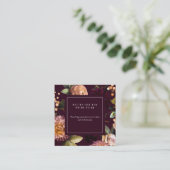 Dark Moody Gothic Floral Bridal Shower QR Code  Informatiekaartje (Staand voorkant)