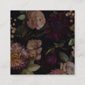 Dark Moody Gothic Floral Bridal Shower QR Code  Informatiekaartje (Achterkant)