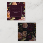 Dark Moody Gothic Floral Bridal Shower QR Code  Informatiekaartje (Voorkant / Achterkant)