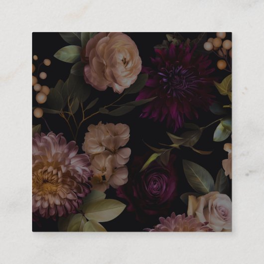 Dark Moody Gothic Floral Vrijgezellenfeest QR-code Informatiekaartje (Achterkant)