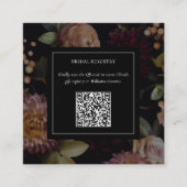 Dark Moody Gothic Floral Vrijgezellenfeest QR-code Informatiekaartje (Voorkant)