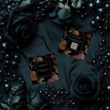 Dark Moody Gothic Floral Vrijgezellenfeest QR-code