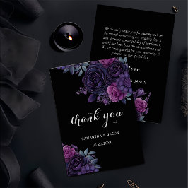 Dark Moody Gothic Florals Bruiloft Dank u kaart