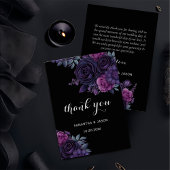Dark Moody Gothic Florals Bruiloft Dank u kaart