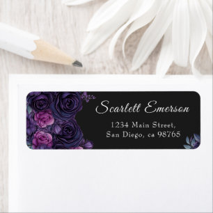 Dark Moody Gothic Florals Vrijgezellenfeest Adres Etiket
