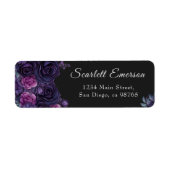 Dark Moody Gothic Florals Vrijgezellenfeest Adres Etiket (Voorkant)
